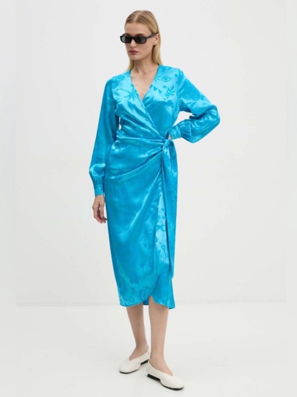NWT Never Fully Dressed Vienna Wrap Blue Midi Dress Sz 6